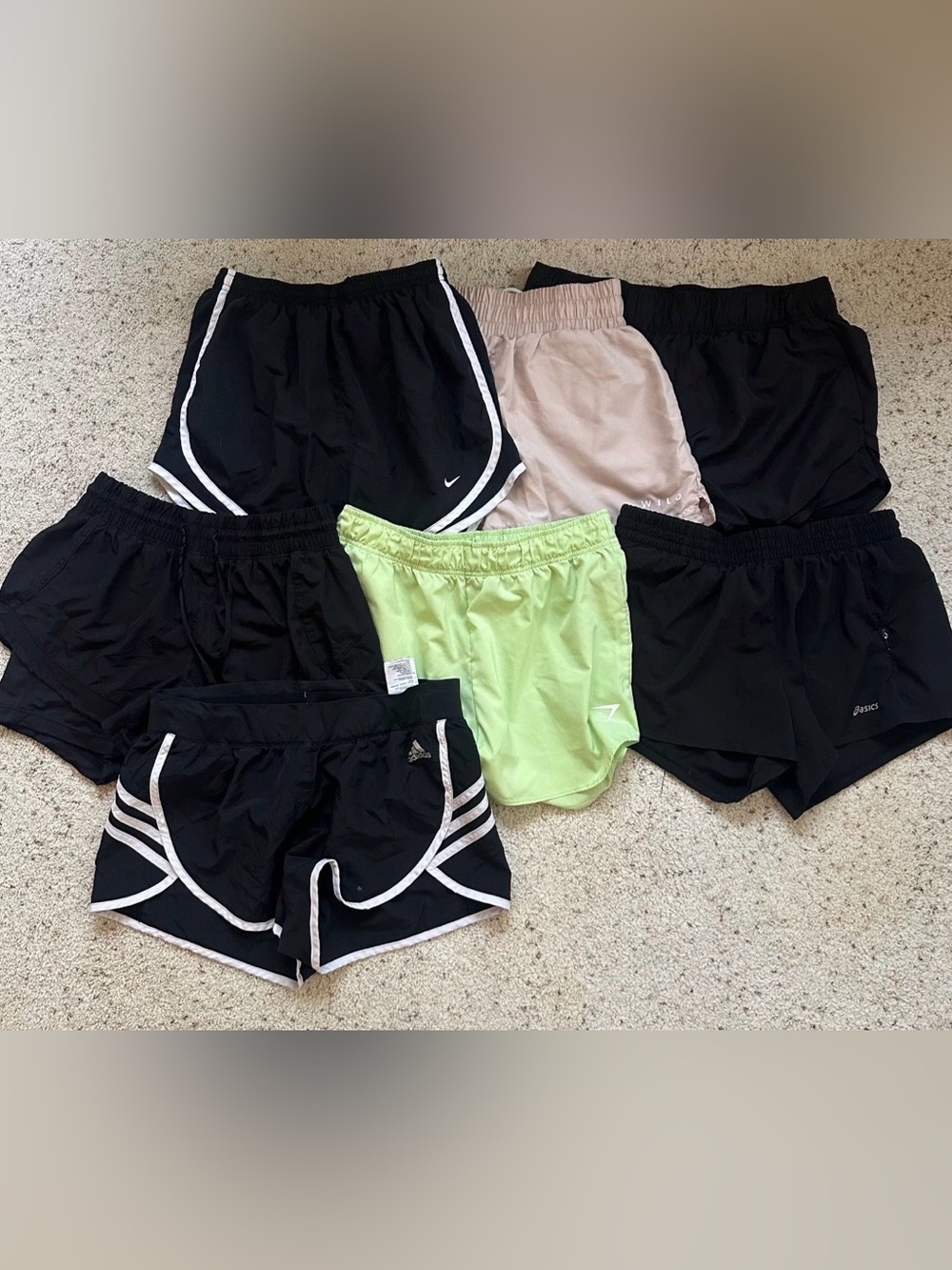 Mixed Women's Athletic Shorts Bundle - Black, Neon Green, Blush